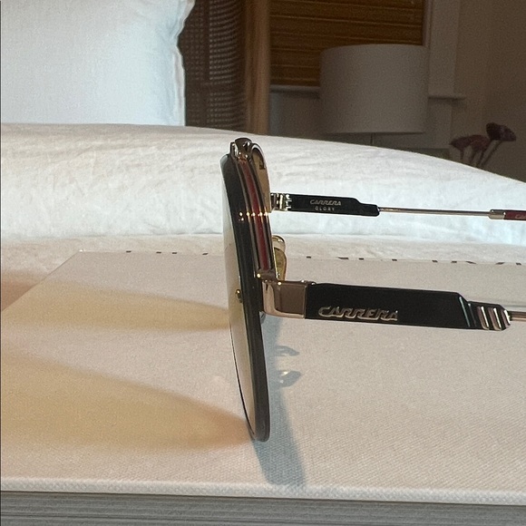 Carrera: Glory Aviator Sunglasses with Yellow Lenses - Picture 7 of 16